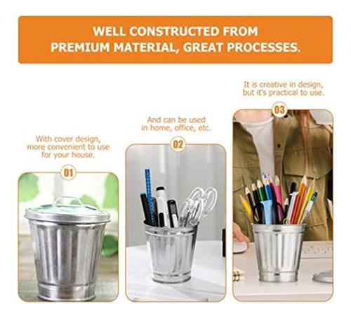 Cubo De Basura Metálico Gadpiparty, Minicubos De Metal, Cubo