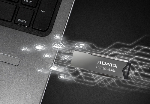 Imagen 6 de 6 de Memoria Usb Adata Uv350 64gb Usb3.2 Acabado Metal Brillante