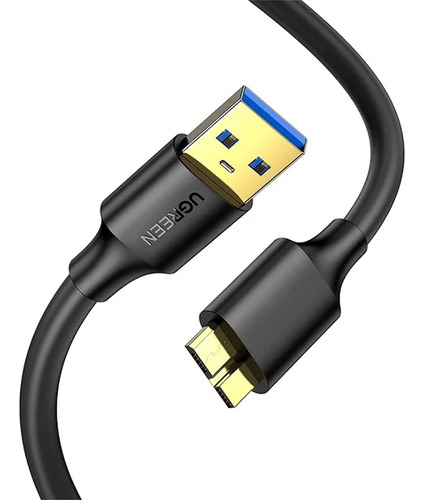 Cabo Micro Usb B Macho Ugreen Para Usb 3.0 Preto 1 Metro