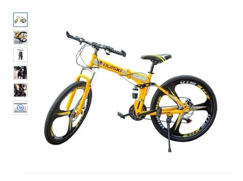 Bicicleta Montañera Plegable Aro 26 Rojo O Amarillo