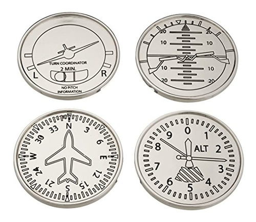 Posavasos Avión  Plata Arte -  (4 Unidades),