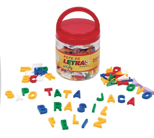 Brinquedos Educativos - Pote Com Letras 171 Peças