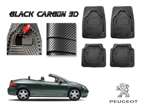 Tapetes Premium Black Carbon 3d Peugeot 307 Cc 2003 A 2010