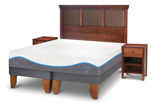 Cama Europea Alaska King + Set Torino Caramel
