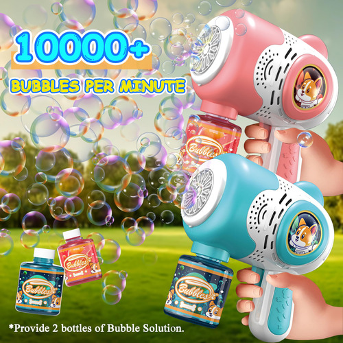 Set 2 Pistolas De Burbujas Para Niños Con Luz Led, 10000 Bur Color