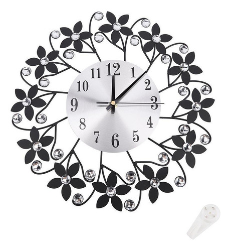 Moderno Reloj De Pared De Metal Con Diamantes De Imitación