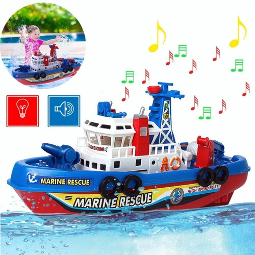 Barco De Juguete Para Niños Con Música Y Barco De Bomberos L