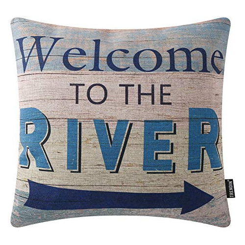 Bienvenido The River Funda De Almohada 18x18 Pulgadas A...