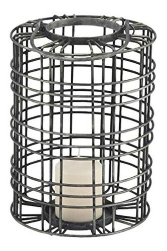 Deco 79 Linterna Industrial Para Velas De Metal, 9  De Ancho