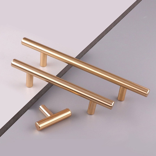Imagen 4 de 9 de Tirador Manilla Madrid Dorado 96x150x12mm 10unid + Tornillo