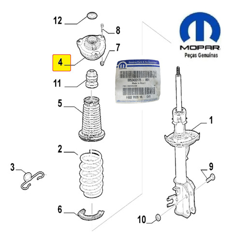 Par Coxim Amortecedor Dianteiro Jeep Compass 1.3 T270 22 23