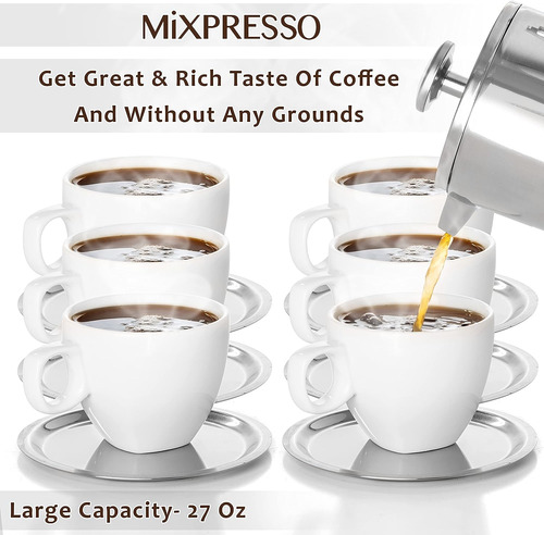 Cafetera Mixpresso, 800 Ml, Acero Inoxidable, Con Prensa