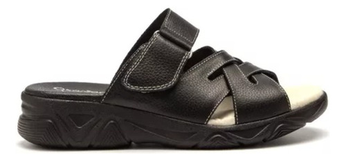 Sandalias Gravagna Tiras Cruzadas Cuero Negro Mujer Nuevo