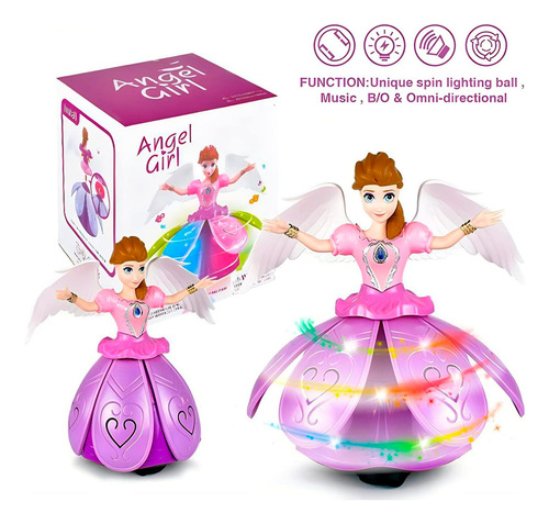 Juguete Frozen Princesa Ángel Ada Musical 360° Luces Niñas
