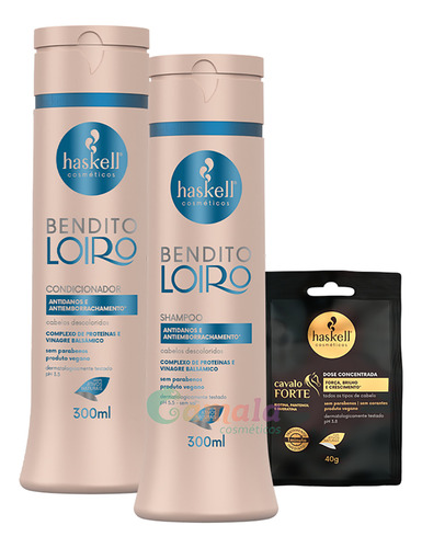 Kit Haskell Bendito Loiro Shampoo E Cond 300ml + Dose Cavalo