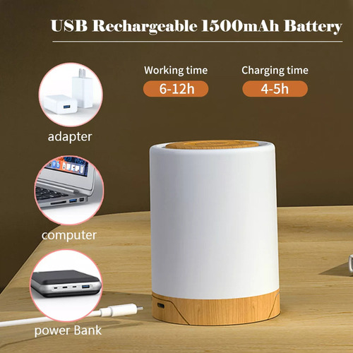 Candeeiro De Mesa De Cabeceira Sensor De Toque Luzes Noturna