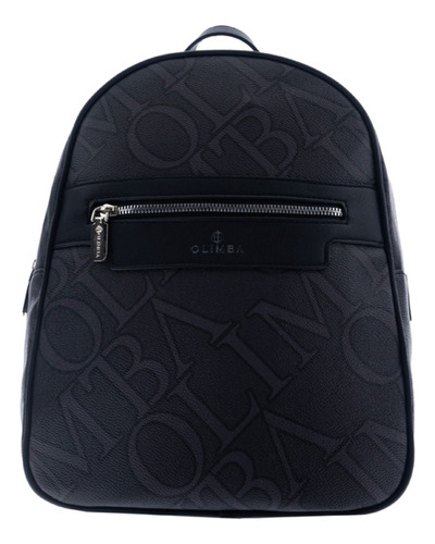 Mochila Olimba Con Logo Para Mujer 9378 Negro Liso