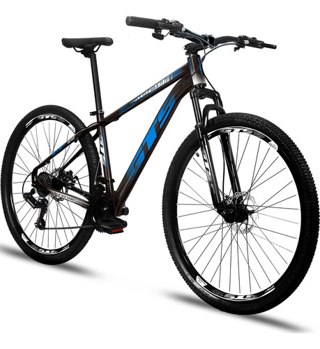 Bicicleta Aro 29 Gts Supreme Câmbios Shimano 21v Freio Disco Cor Preto/Azul Tamanho do quadro 19 "