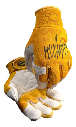 Guantes De Cuero De Ciervo Caiman, X-LG/amarillo
