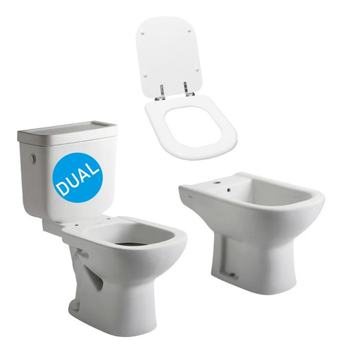 Juego Baño Completo Ferrum Bari Inodoro Deposito Bidet Tapa