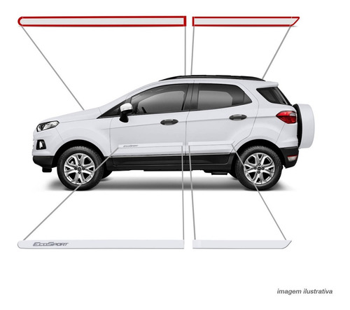 Imagem 5 de 5 de Friso Lateral Nova Ford Ecosport 2013 A 2019 Branco Ártico