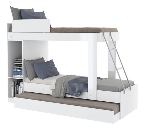 Camarote Essenciale Bicama Con Escalera Blanco - Kidscool