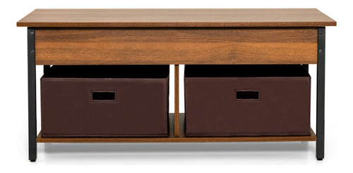 Mesa D Centro Elevable Con Cajones Y Compartimento Gpl Café