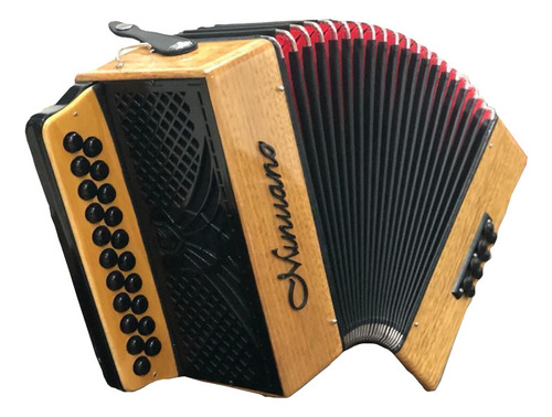 Acordeon 8 Baixos 21 Botões Minuano 8/21 ( Gaita De Botão ) Cor Natural