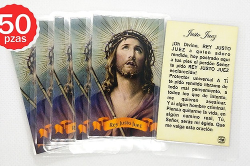 Estampas Justo Juez Rostro 50 Pzs Enmicadas, Oraciones