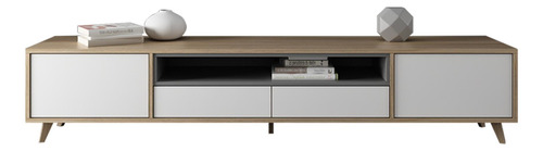 Mueble Para Televisión Estilo Nórdico Minimalista 240x50x70