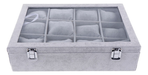 Caja Bandeja De 12 Compartimientos Con Cojín Para Pulseras