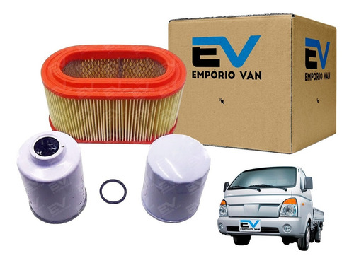 Kit Filtro Ar Oleo Combustível Hyundai Hr 2.5 8v Até 2012