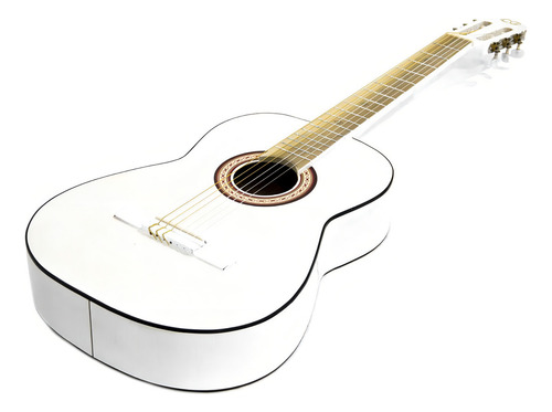 Guitarra Acústica Clásica Cuerdas De Nylon Cl1-blanco Color Blanco Orientación De La Mano Derecha