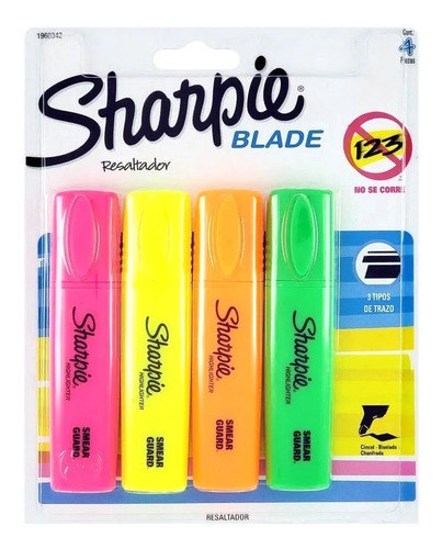 Resaltadores Sharpie Blade Set X 4 (1222397)