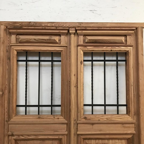 Puerta De 2 Hojas Colonial Con Reja - Cod: 5706