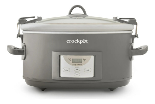 Olla De Lenta Cocción Programable Crock Pot De 6.6 Litros Color Gris