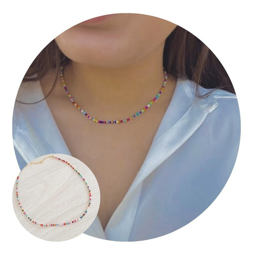 Imagen 1 de 3 de Collar Chaquiras Checas Multicolor.
