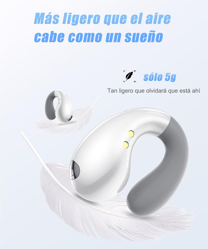 Audífonos Conducción Ósea Inalámbrico Bluetooth 5.3 S19 Color Blanco