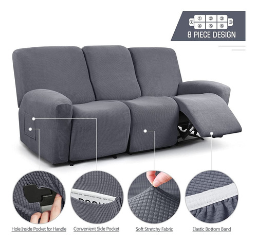 S Funda Elástica Para Sofá Reclinable De 3 Plazas