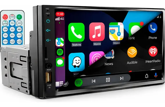 Multimídia Mp5 1din 2din 7 Carplay Android Auto Espelhamento