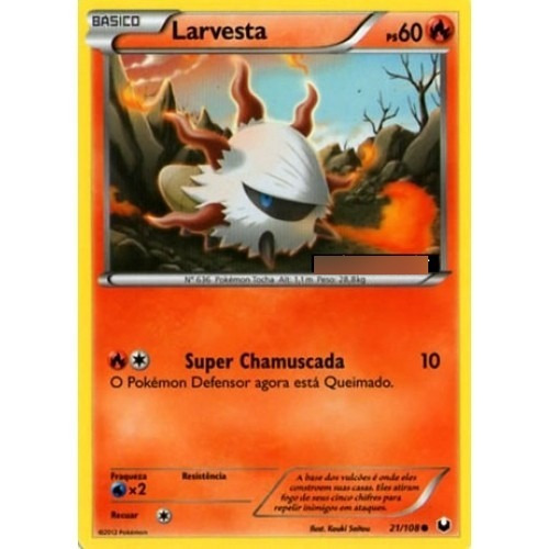 Larvesta - Pokémon Fogo Comum - 21/108 - Pokemon Card Game