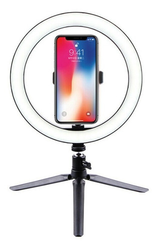 Luz Aro Led Regulable En Trípode Para Selfie 10 In