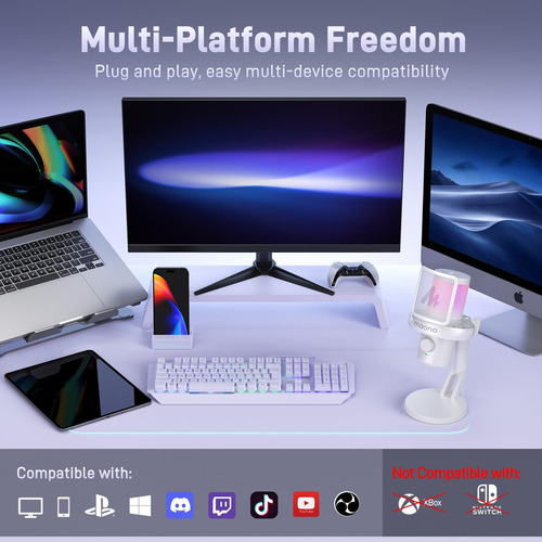 Micrófono De Juego Inalámbrico, Micrófono De Condensador Usb