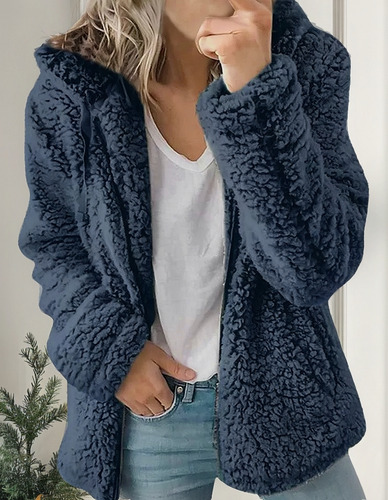 Sudadera Con Capucha De Forro Polar Talla Grande Para Mujer
