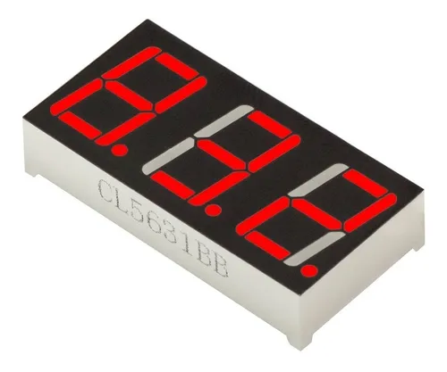 Display 7 Segmentos 3 Digitos Catodo Comun Rojo Arduino Pic