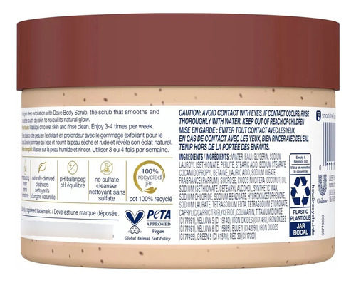 Dove Exfoliante Corporal Brown Sugar & Coconut Butter 10.5oz