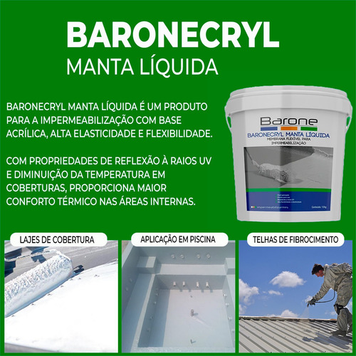 Manta Líquida Emborrachada Barone 12kg Cor Branca