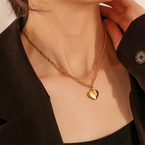( Collar Con Forma De Corazón Femenino Con Temperamento,