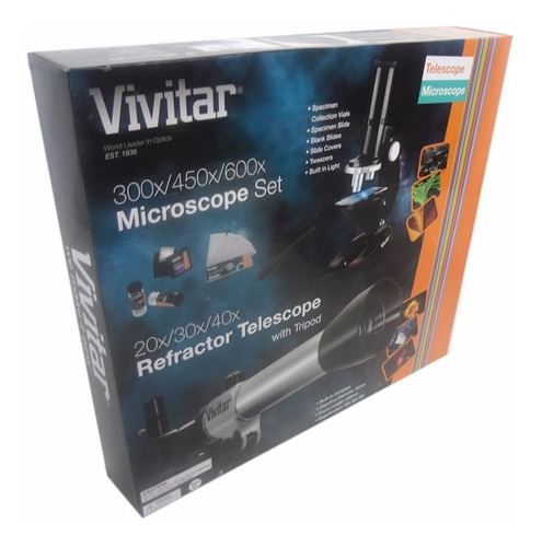 Kit Telescópio E Microscópio Completo Vivtelmic20 Vivitar