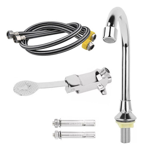 Grifo Para Lavabo Y Lavabo Con Pedal G1/2 Con Tubo De Agua